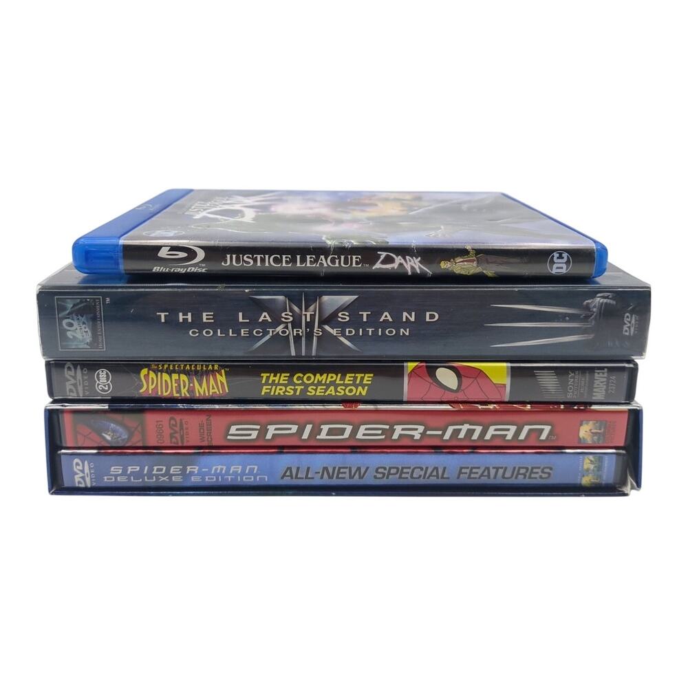 DVD Blu-Ray Lot Spectacular Spider-Man X-Men Last Stand Justice League Dark
